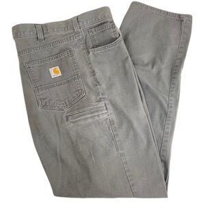 CARHARTT Relaxed Fit Canvas Straight Leg Work Pants Size 42 x 32 in Gray